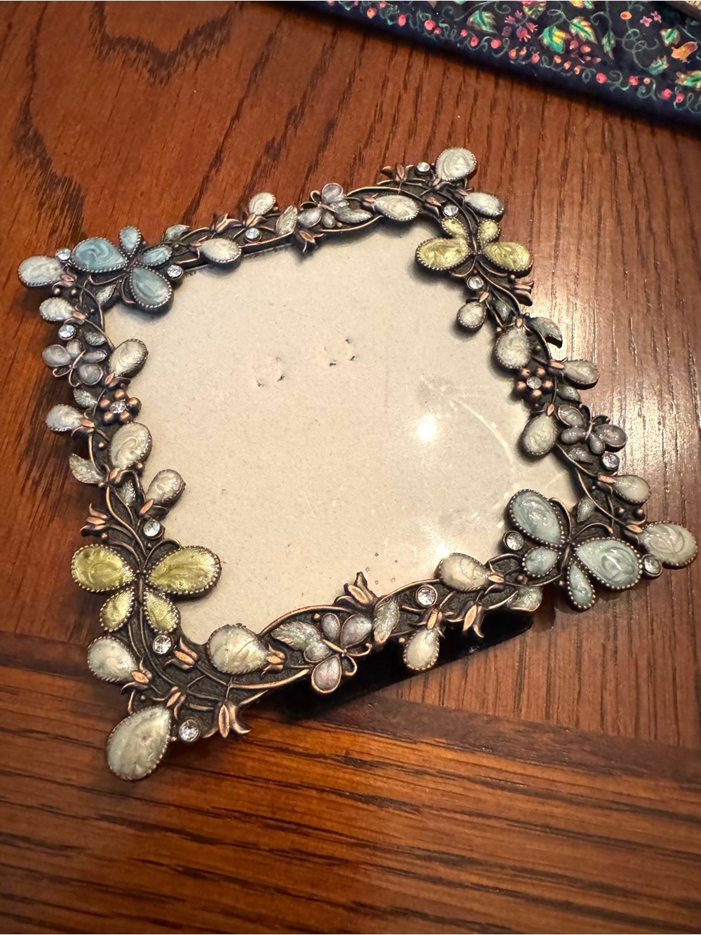 Williamstown Frame Co Butterfly Rhinestone Enamel 4x4 Metal Photo Frame - Picture 3 of 5
